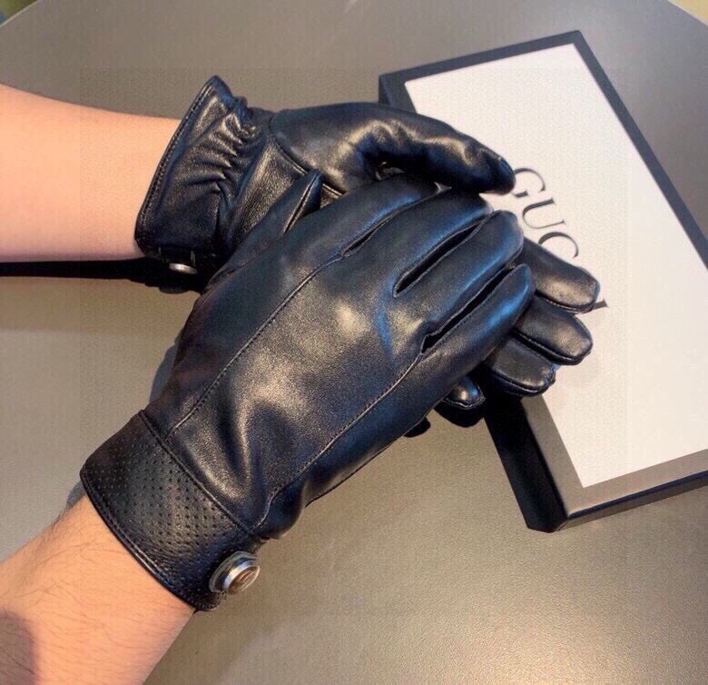 GLOVES IN BLACK CALFSKIN AND FLEECE LINING 465014 - XL