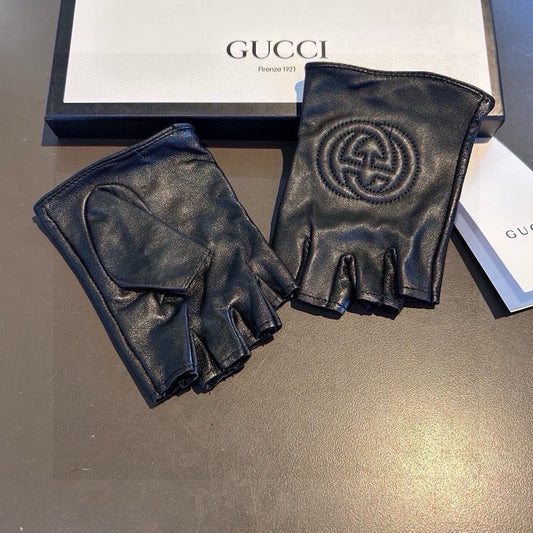 FINGERLESS GLOVES IN BLACK LAMBSKIN AND CASHMERE LINING 465790 - M