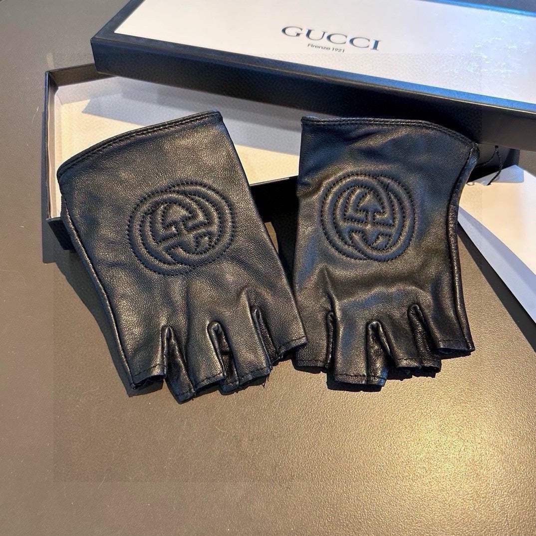 FINGERLESS GLOVES IN BLACK LAMBSKIN AND CASHMERE LINING 465790 - M