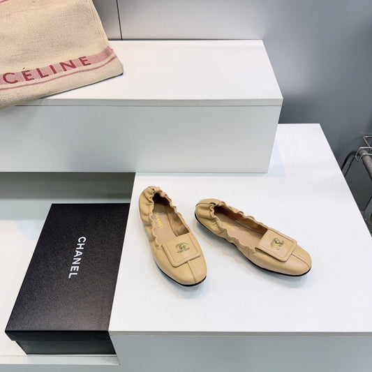CHANEL 26S БАЛЕТКИ З БЕЖЕВОЇ ШКІРИ ЯГНЯТИ