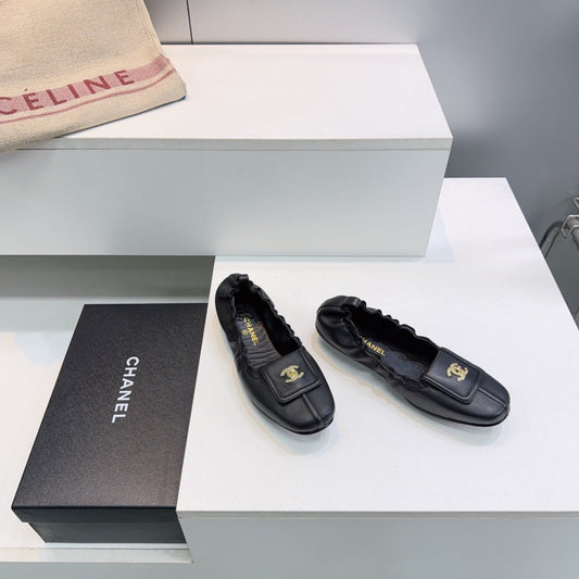БАЛЕТКИ CHANEL 26S З ЧОРНОЇ ОВЕЧОЇ ШКІРИ