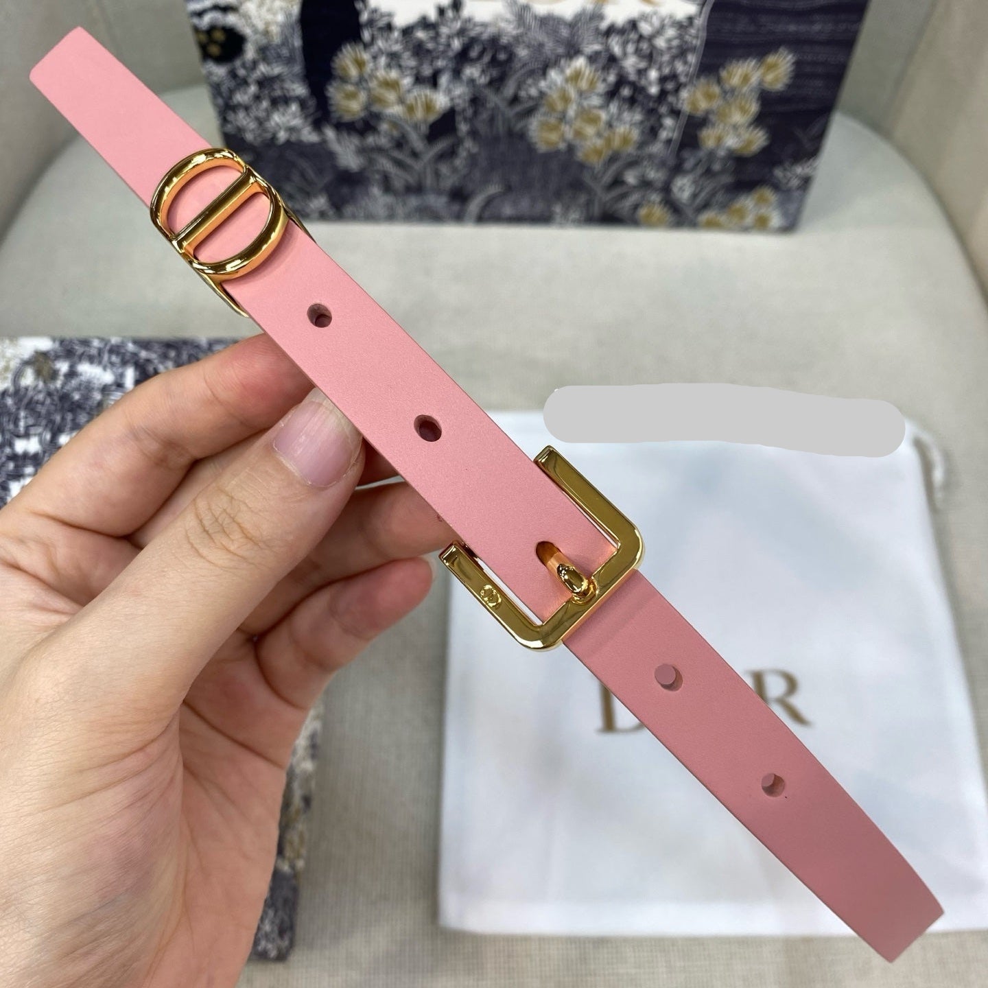 DIOR 25S BELT 15 MM IN PINK CALFSKIN 559724 - 30