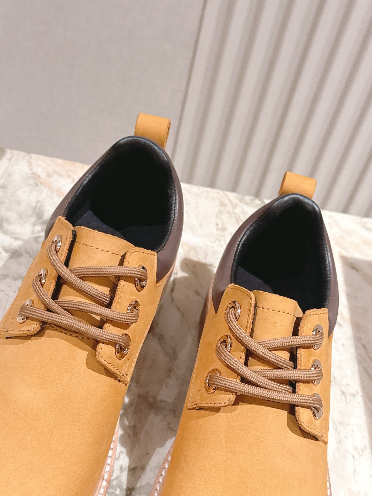 CELINE 25S LOW CUT MARTIN BOOTS IN MEDIUM ORANGE CALFSKIN - 35