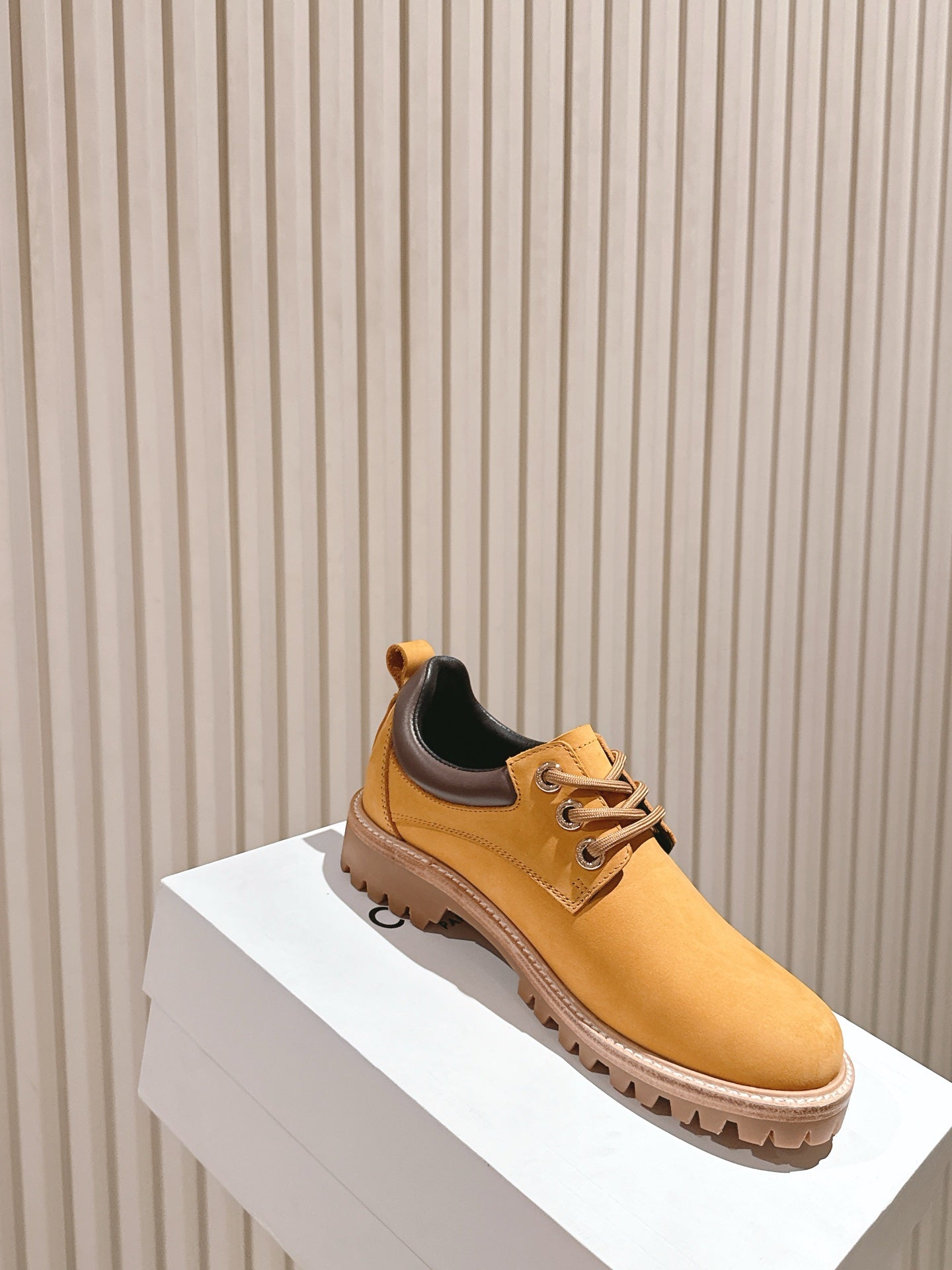 CELINE 25S LOW CUT MARTIN BOOTS IN MEDIUM ORANGE CALFSKIN - 35