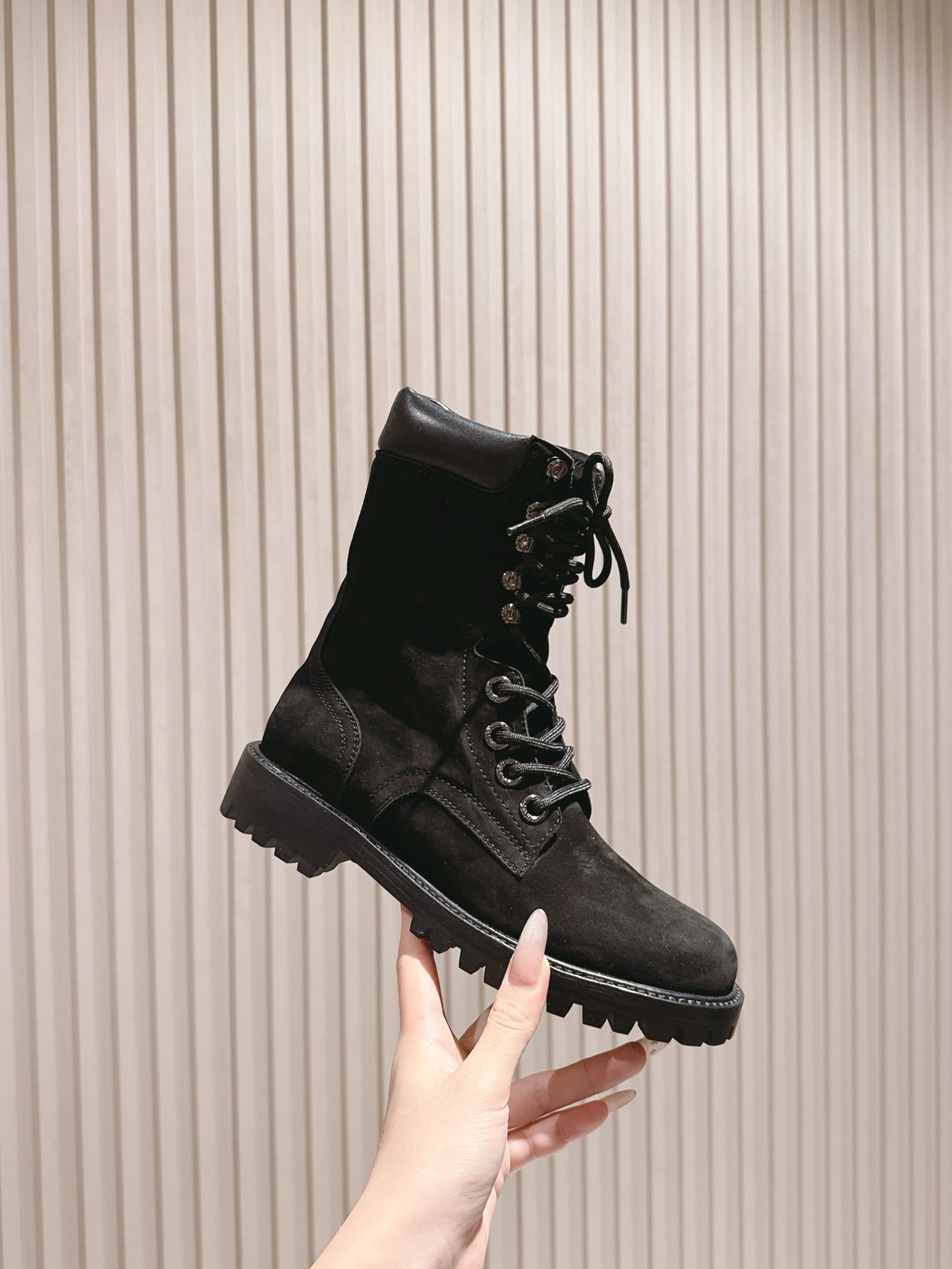 CELINE 25S SHORT MARTIN BOOTS IN BLACK CALFSKIN - 35