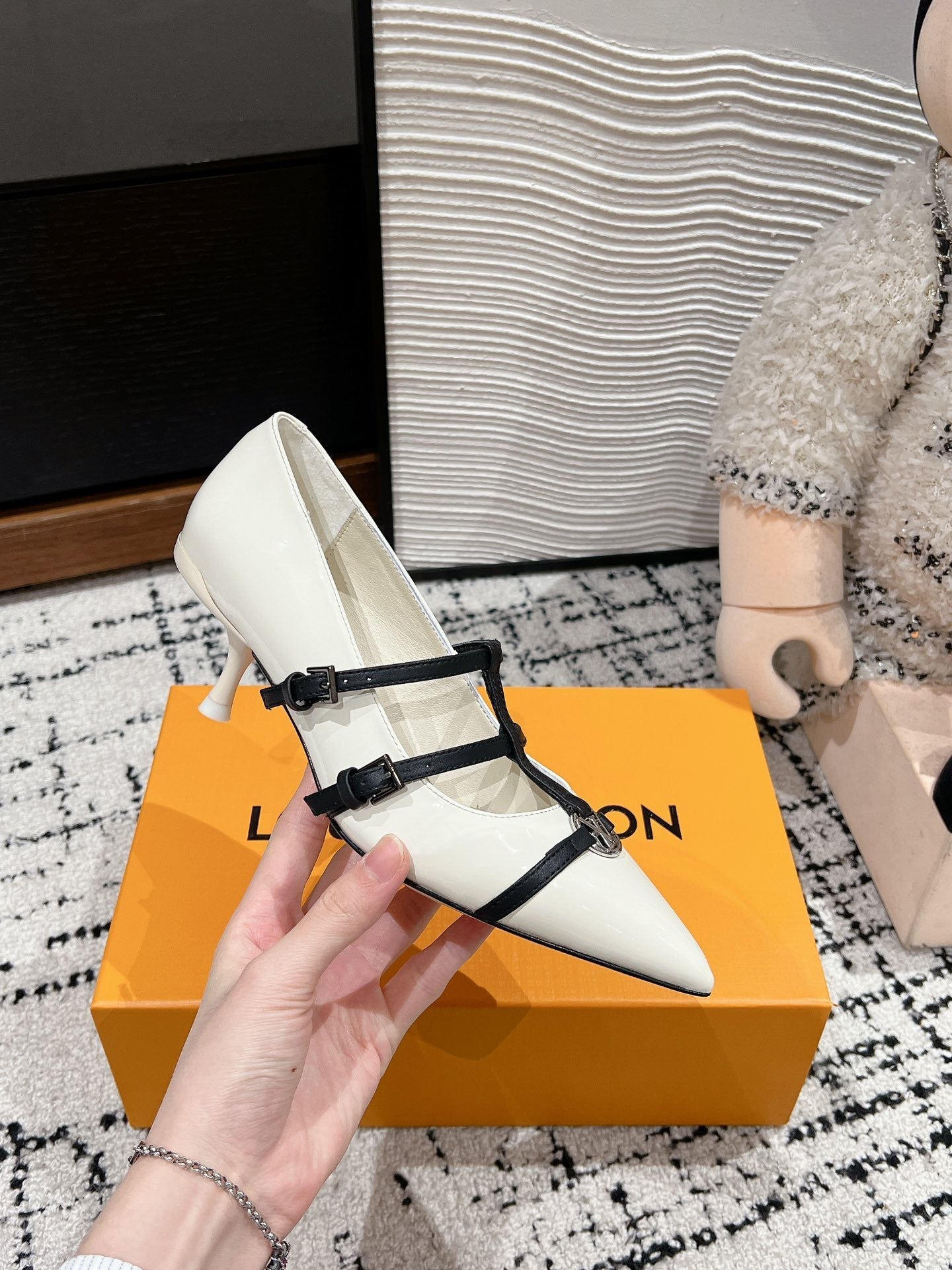 HIGH HEEL 4 CM PUMP IN WHITE CALFSKIN - 35