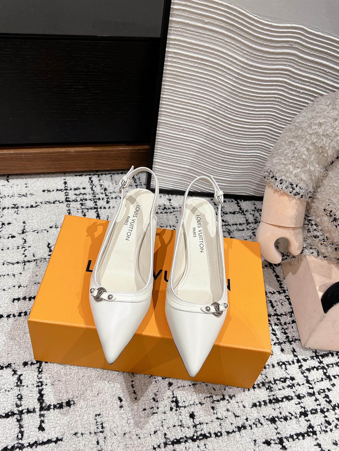 HIGH HEEL 4 CM SLINGBACKS IN WHITE CALFSKIN - 35