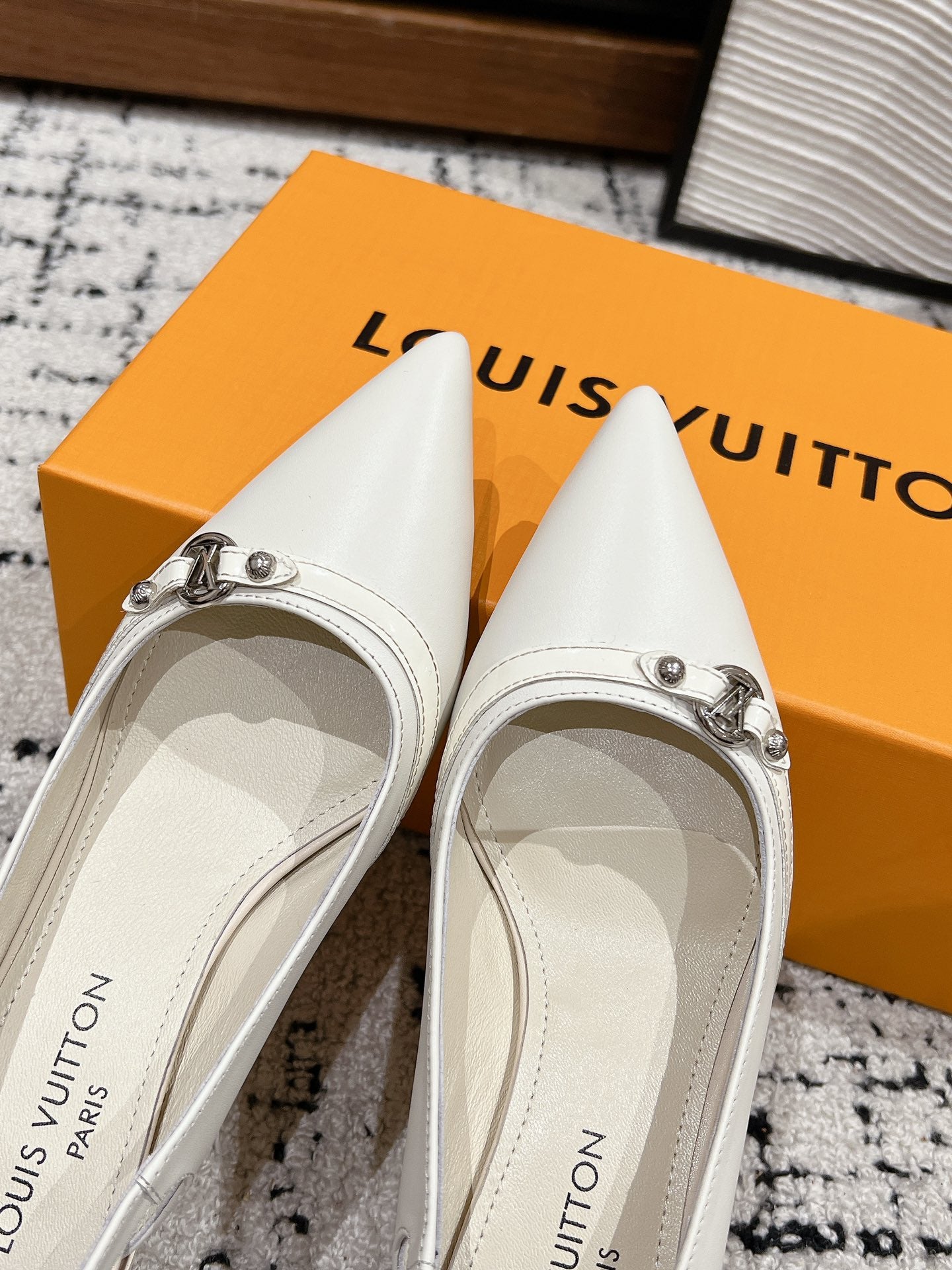 HIGH HEEL 4 CM SLINGBACKS IN WHITE CALFSKIN - 35