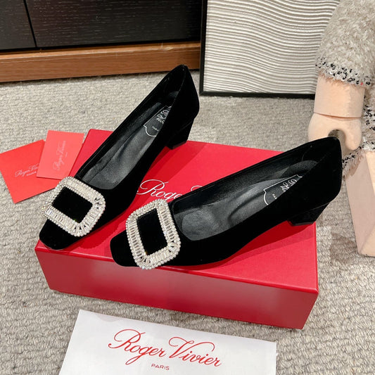 BELLE VIVIER PUMPS IN BLACK VELVET - 34