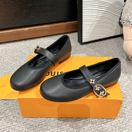 MARY JANE SHOES IN BLACK SHEEPSKIN - 35