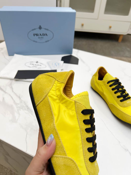 COLLAPSE SNEAKERS IN YELLOW SUEDE AND NYLON - 35