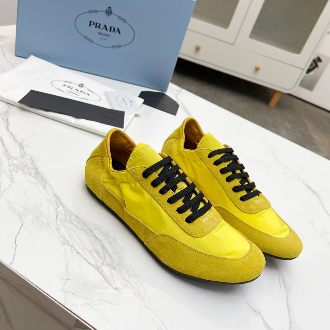 COLLAPSE SNEAKERS IN YELLOW SUEDE AND NYLON - 35