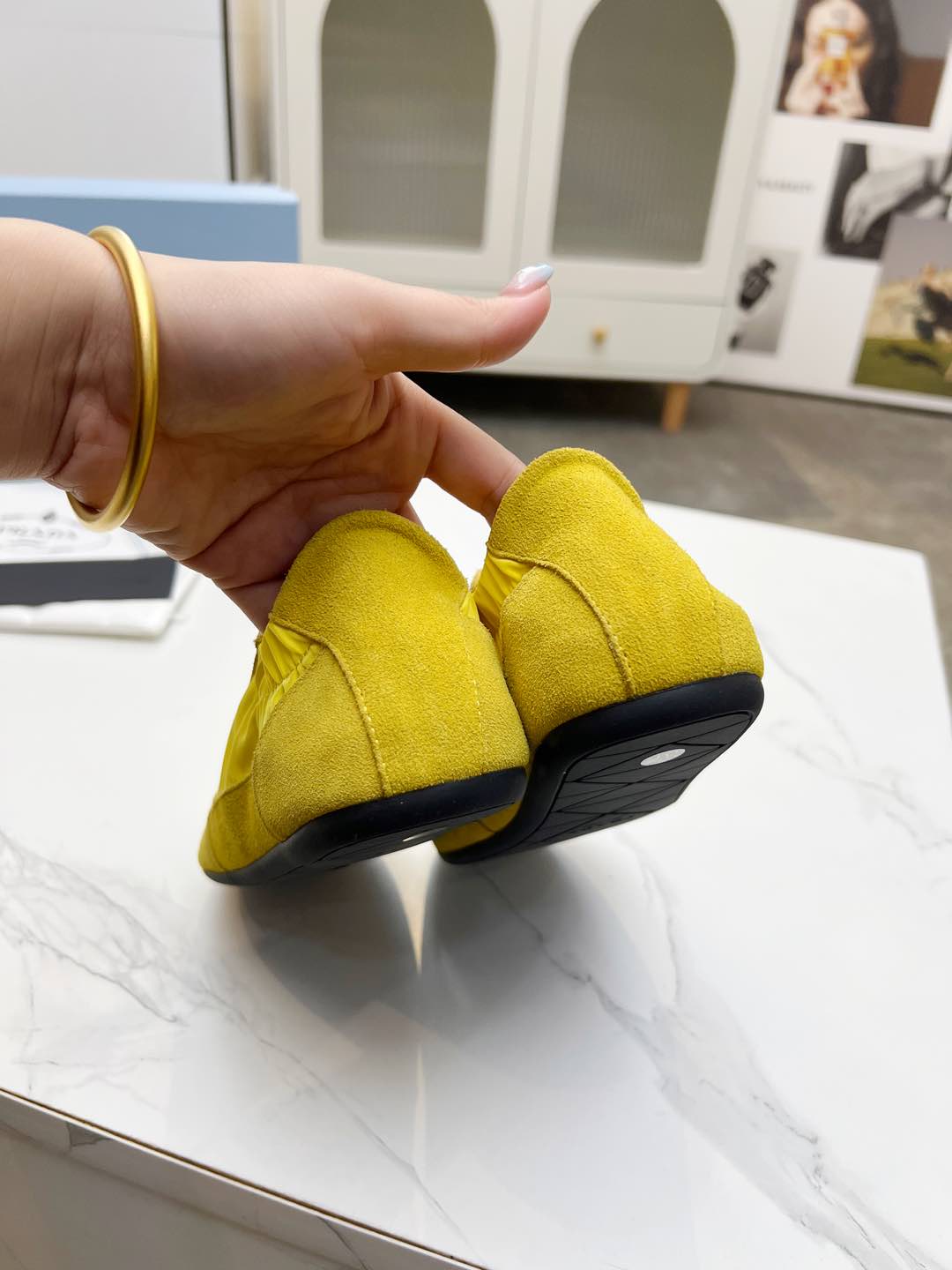 COLLAPSE SNEAKERS IN YELLOW SUEDE AND NYLON - 35