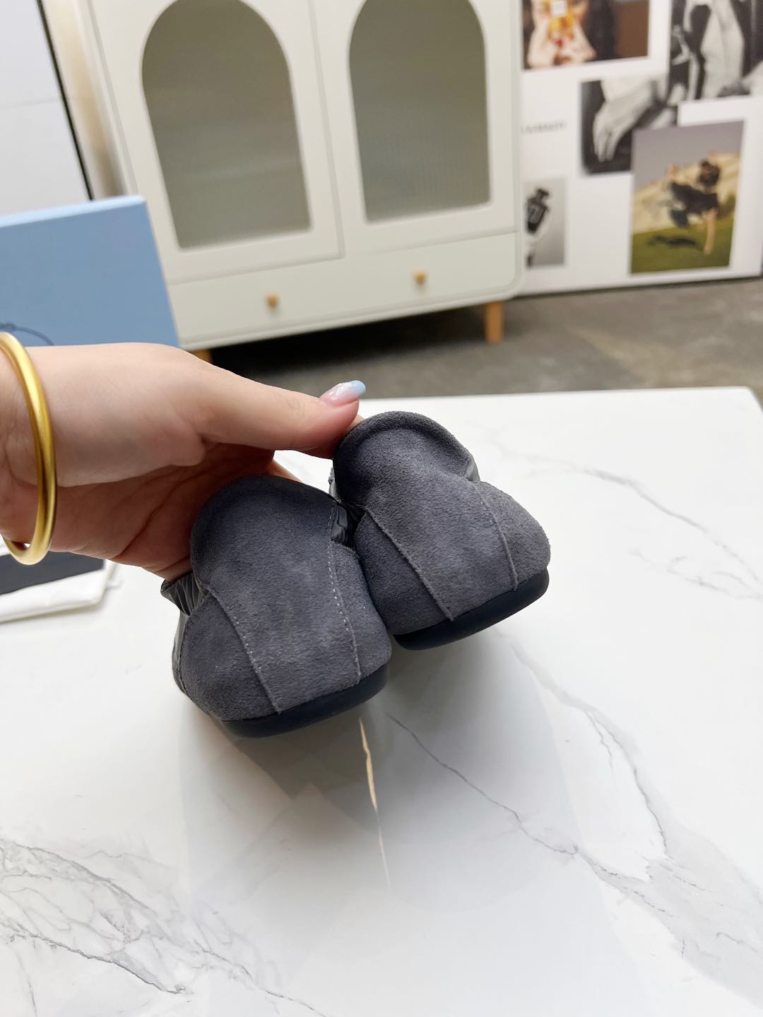 COLLAPSE SNEAKERS IN GRAY SUEDE AND NYLON - 35