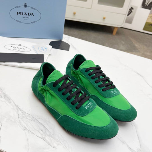 COLLAPSE SNEAKERS IN GREEN SUEDE AND NYLON - 35