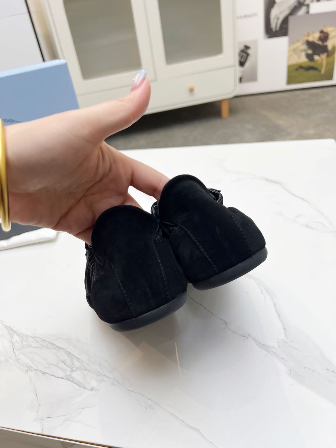 COLLAPSE SNEAKERS IN BLACK SUEDE AND NYLON - 35