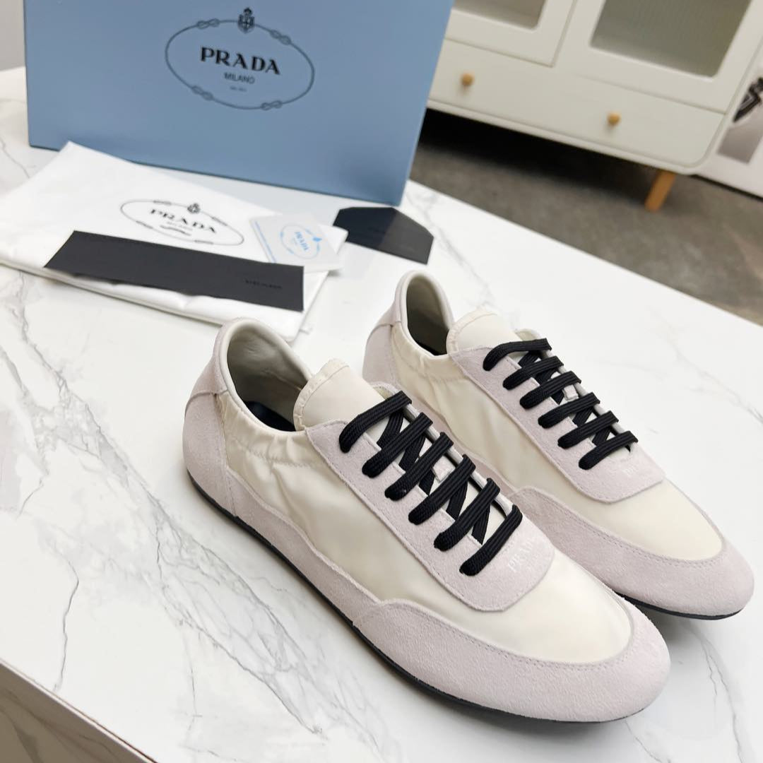 COLLAPSE SNEAKERS IN BEIGE SUEDE AND NYLON - 35