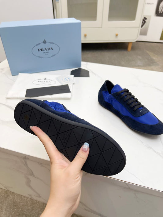COLLAPSE SNEAKERS IN BLUE SUEDE AND NYLON - 35