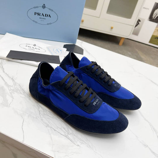 COLLAPSE SNEAKERS IN BLUE SUEDE AND NYLON - 35