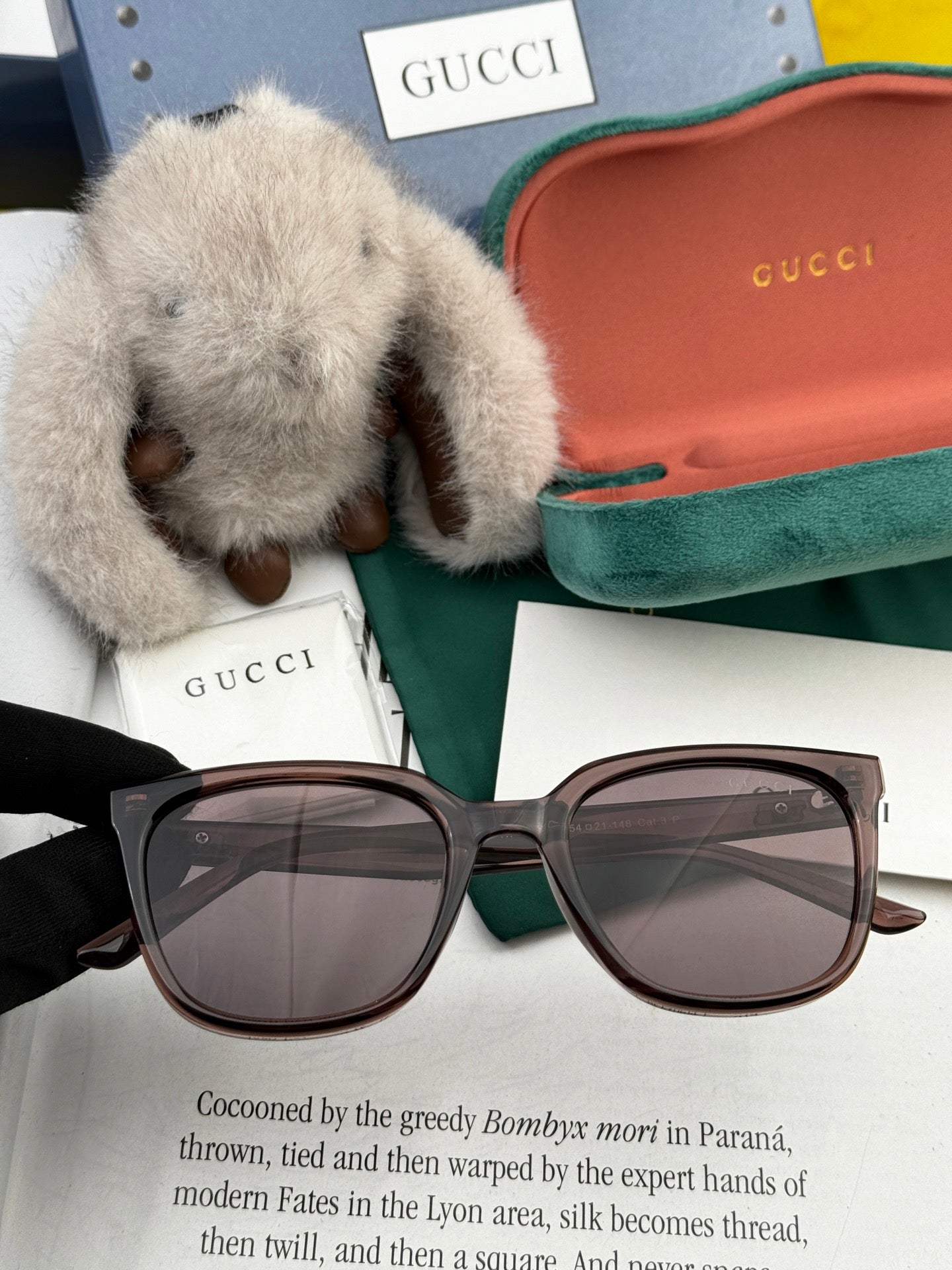 SQUARE FRAME SUNGLASSES G57712 IN ACETATE - Woody brown