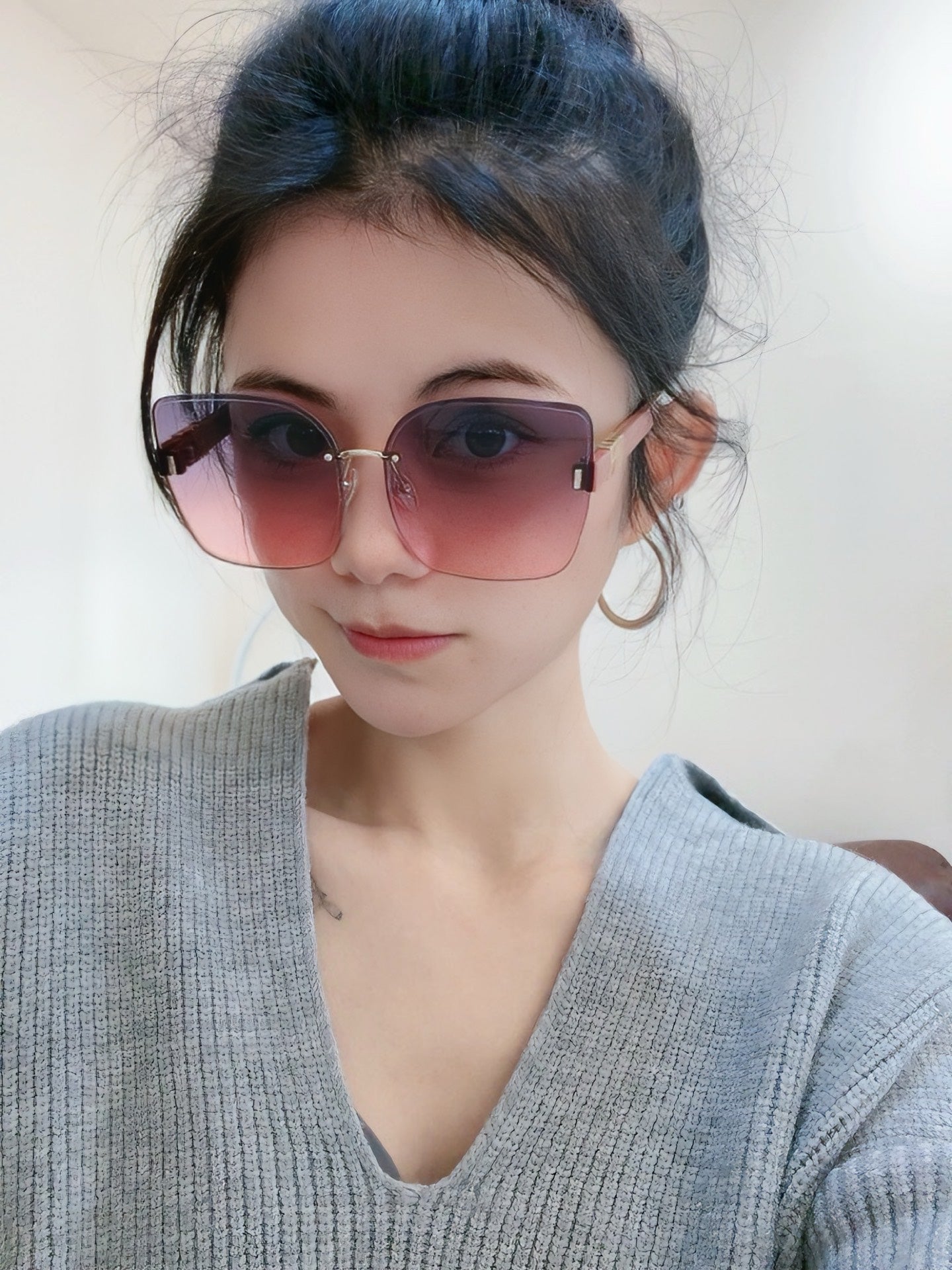 SIGNATURE SUNGLASS 575718 IN ACETATE - Grey Gradient