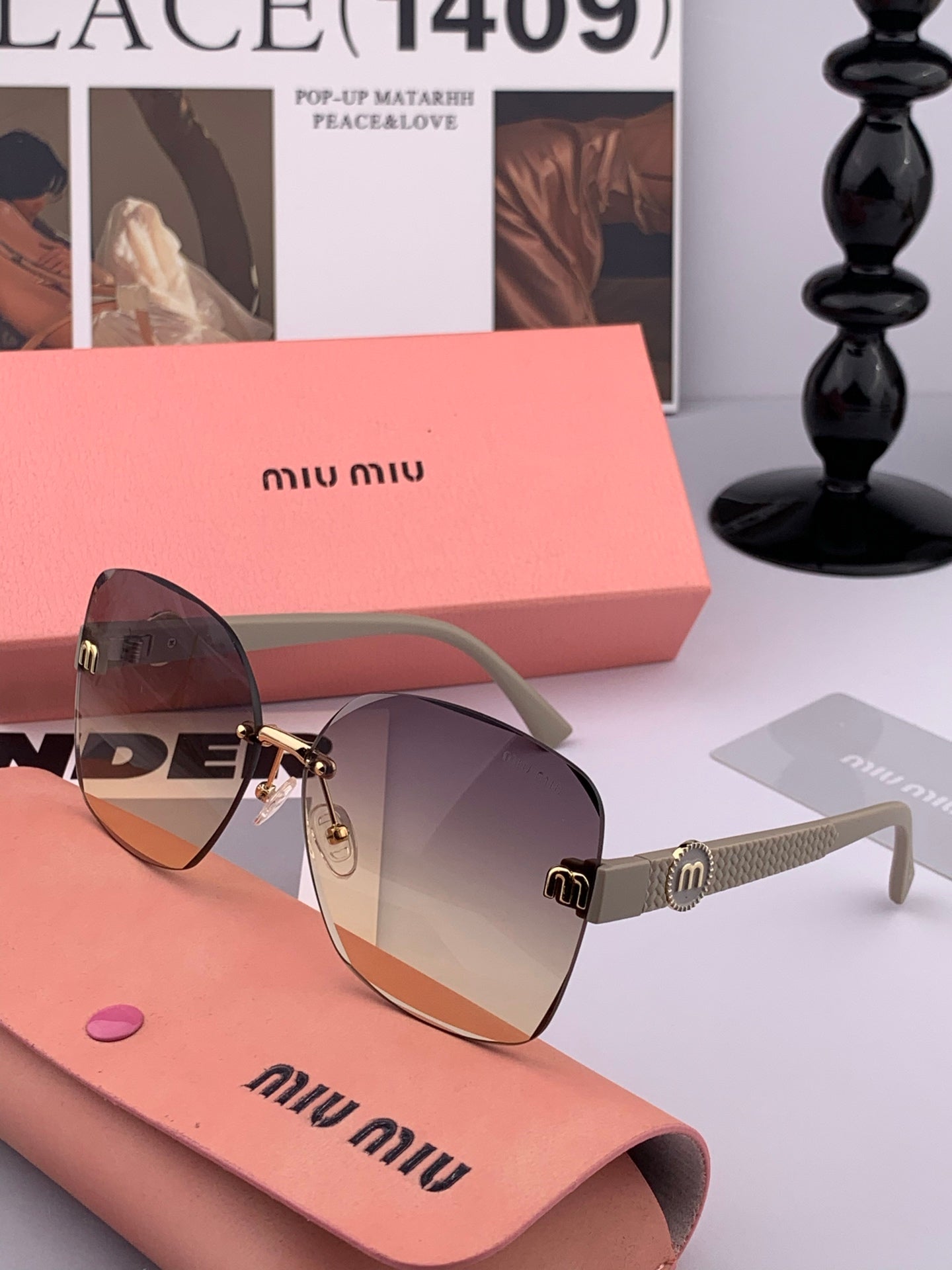 RUNWAY SQUARE SUNGLASSES M6550 IN ACETATE - Beige