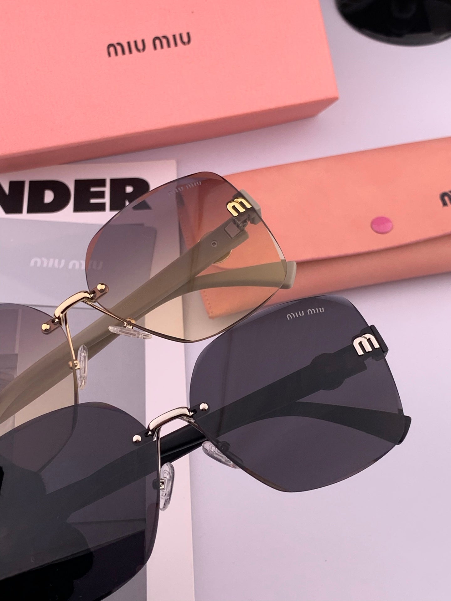 RUNWAY SQUARE SUNGLASSES M6550 IN ACETATE - Beige