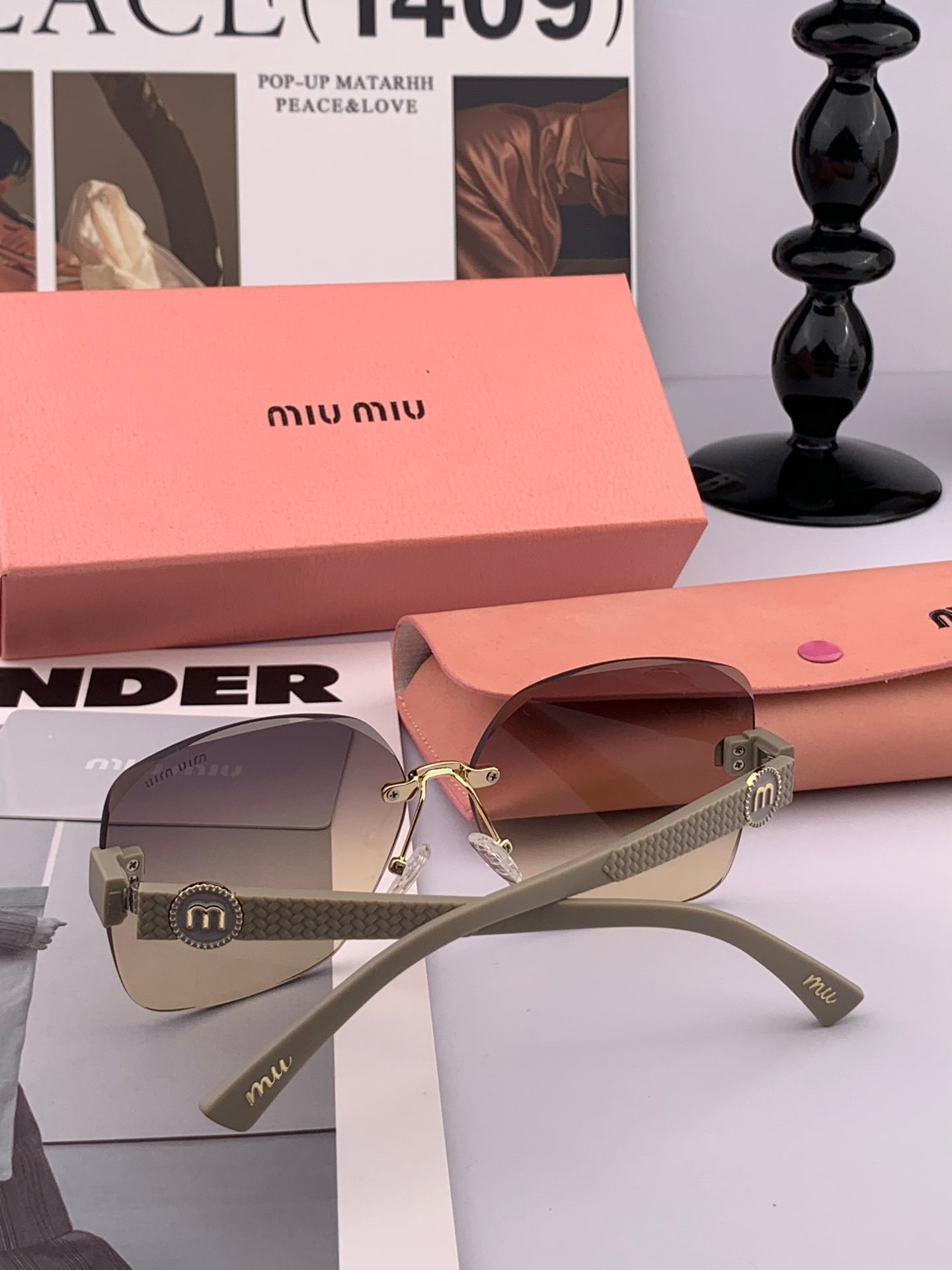 RUNWAY SQUARE SUNGLASSES M6550 IN ACETATE - Beige