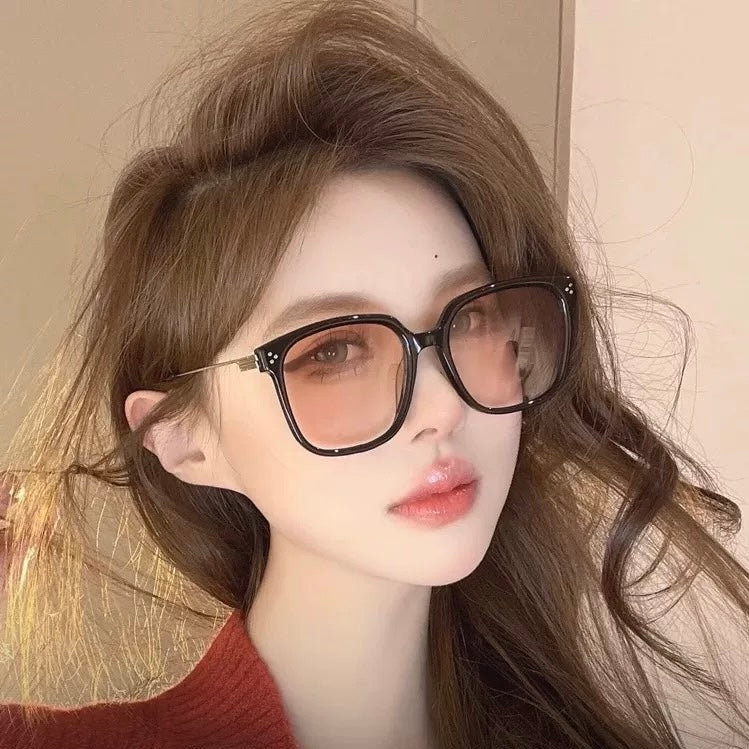 SQUARE FRAME SUNGLASSES G7108 IN ACETATE - Black/ black