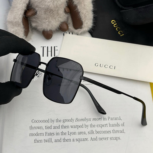 SQUARE FRAME SUNGLASSES 563171 IN METAL - Black