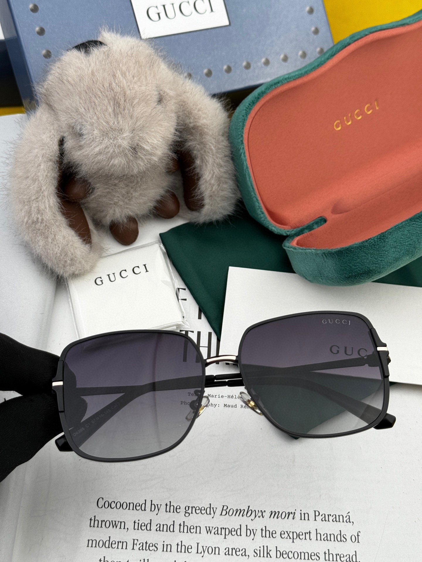 SQUARE FRAME SUNGLASSES G8639 IN METAL - Black/ dark purple