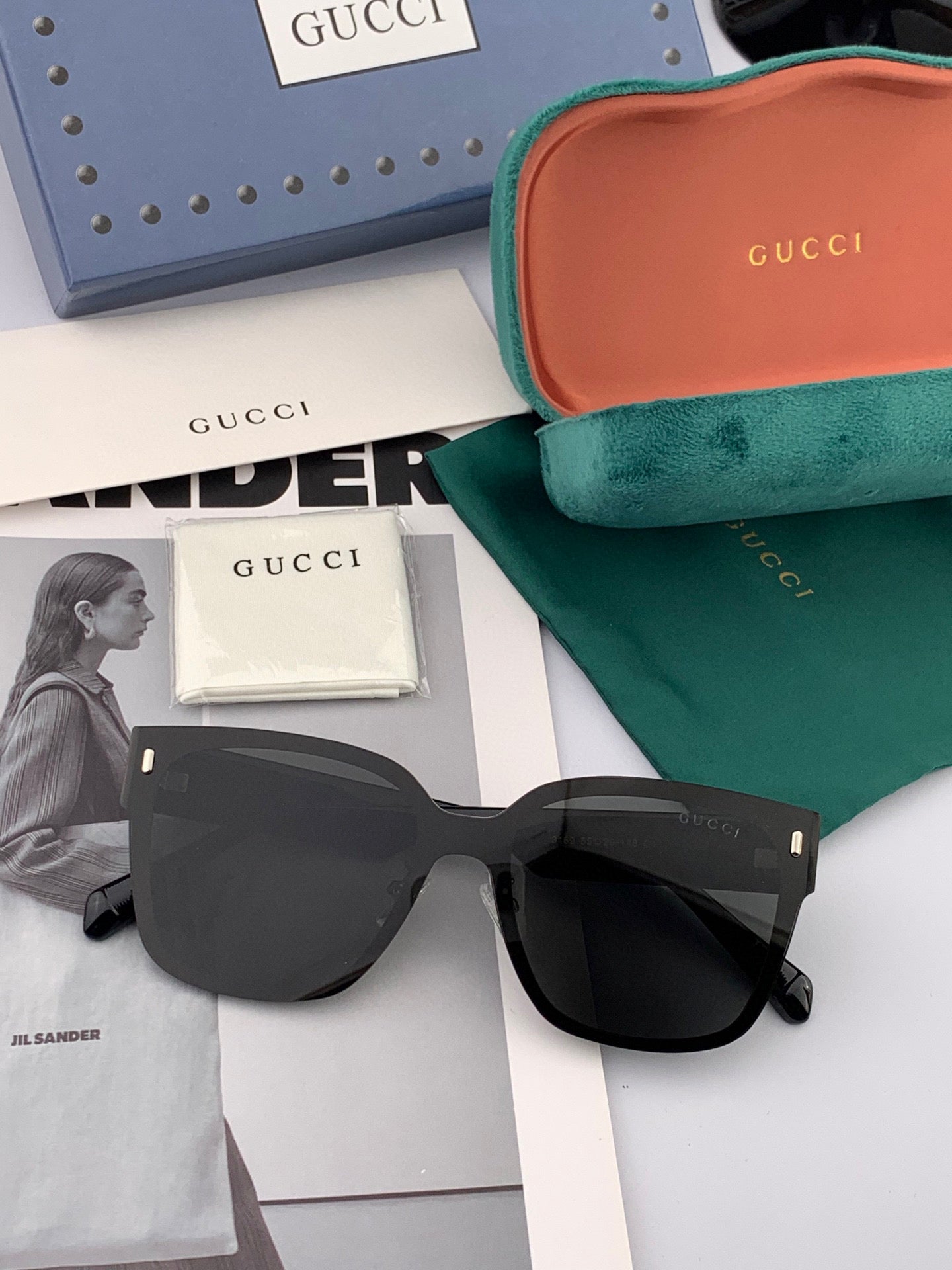 SQUARE FRAME SUNGLASSES G9316 IN ACETATE - Black