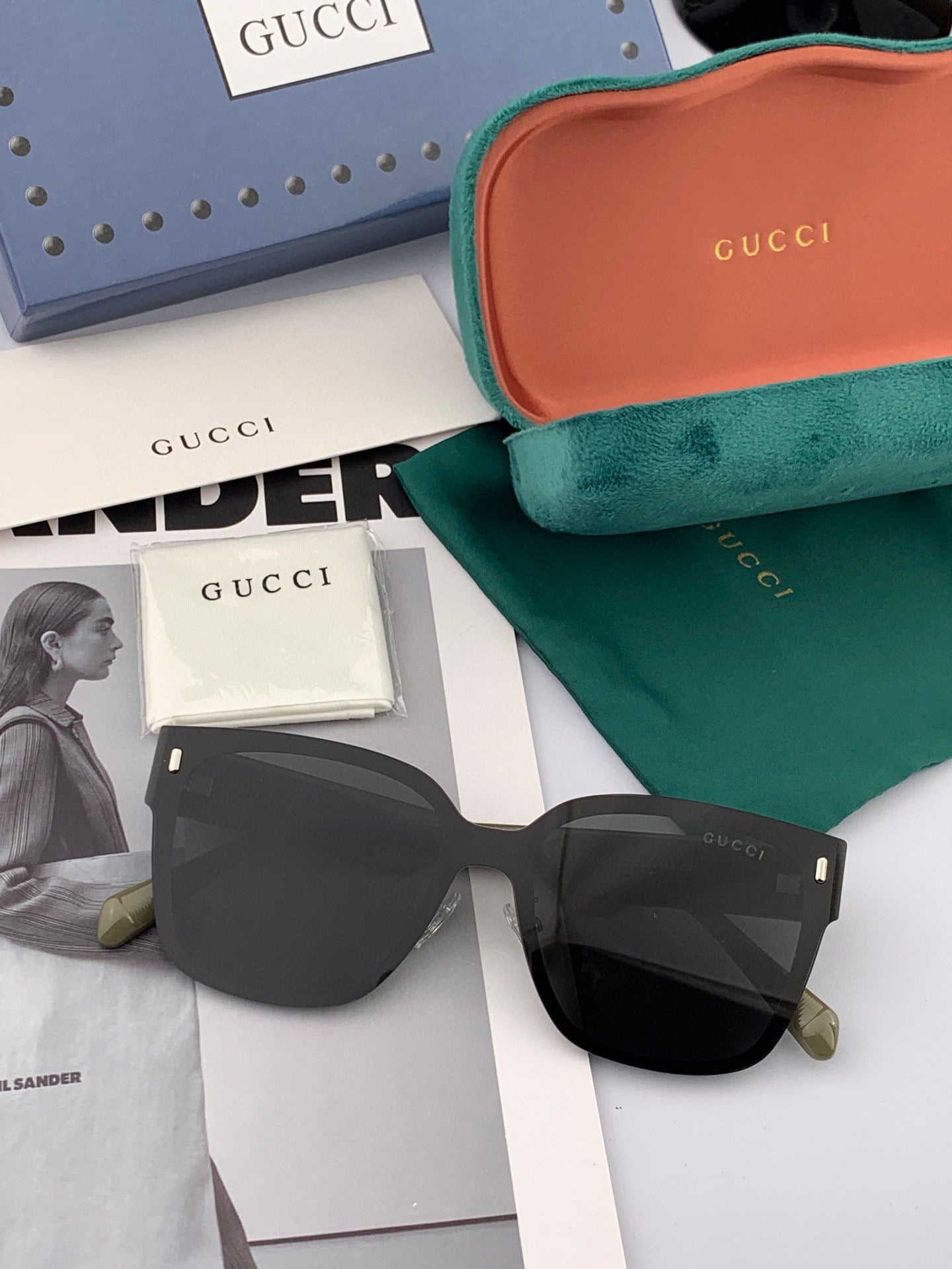 SQUARE FRAME SUNGLASSES G9316 IN ACETATE - Black