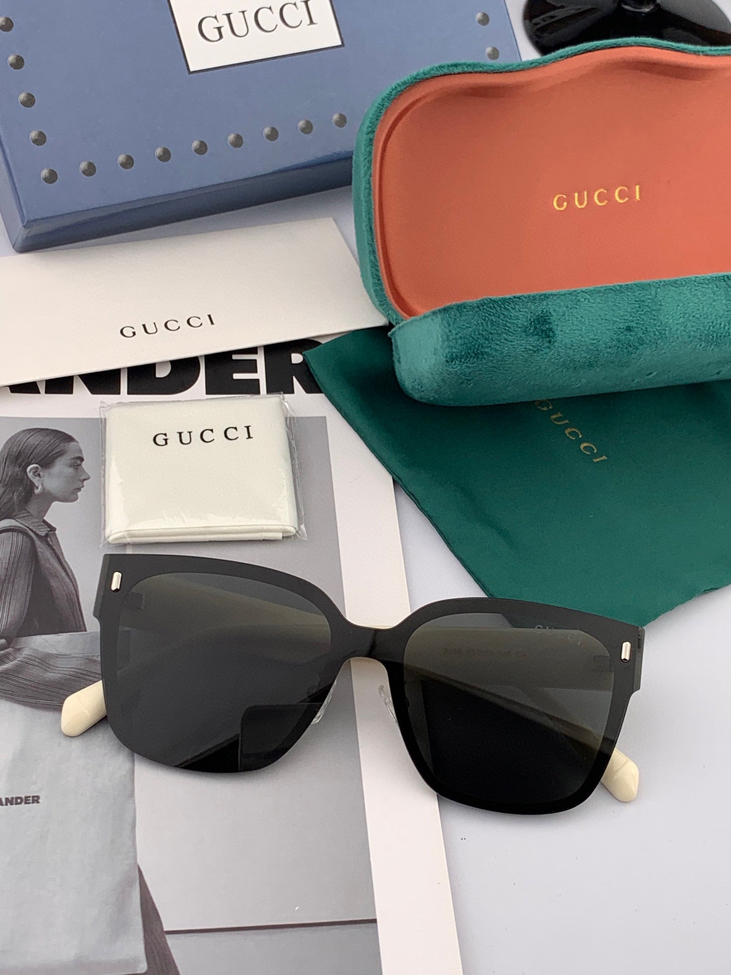 SQUARE FRAME SUNGLASSES G9316 IN ACETATE - Black