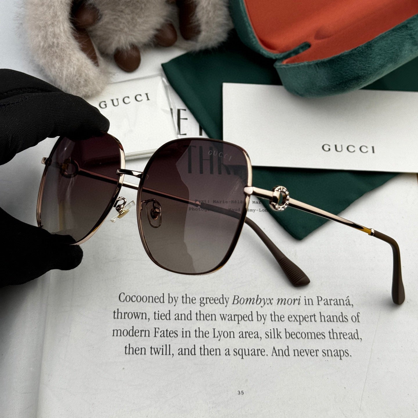SQUARE FRAME SUNGLASSES G0642 IN METAL - Gradient brown