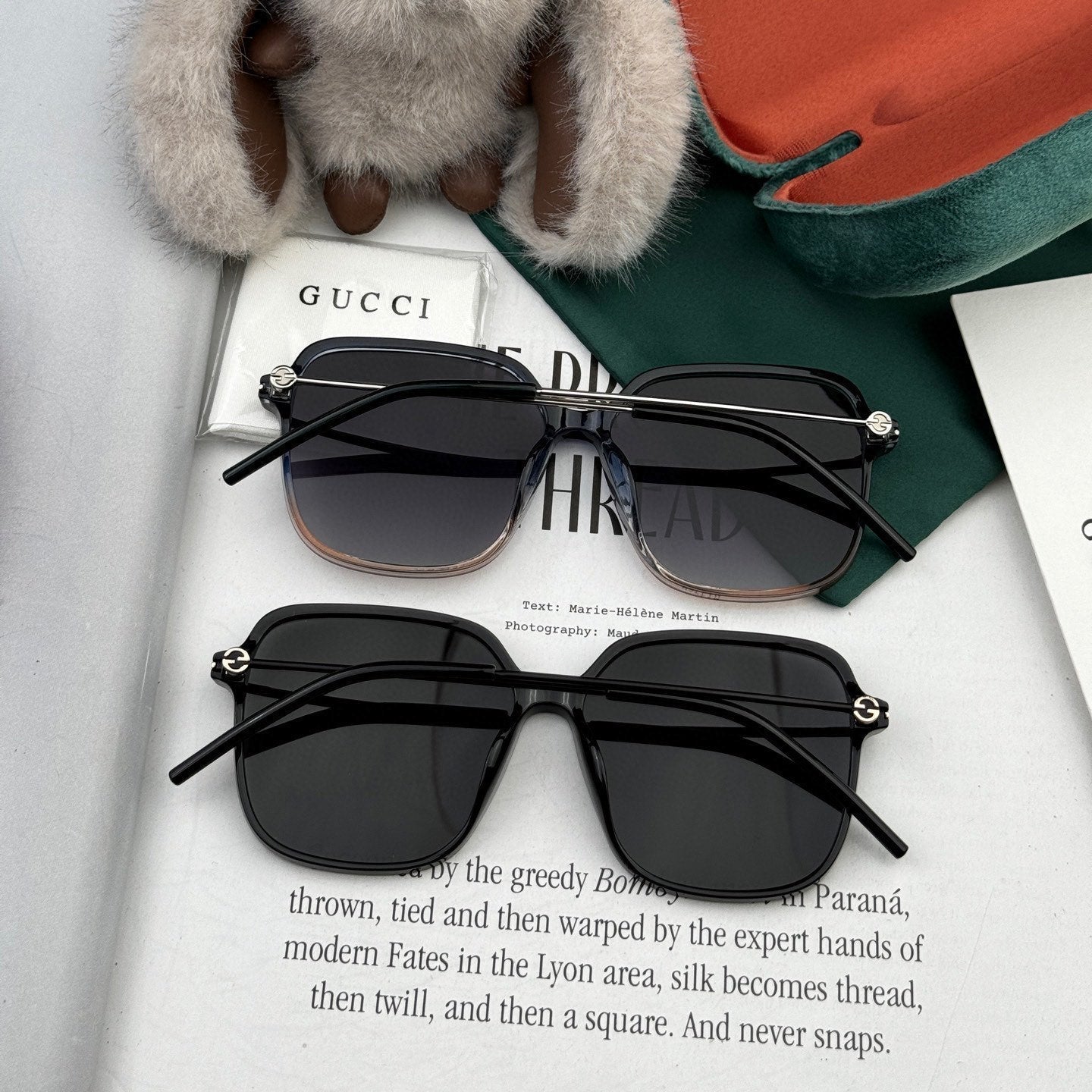 SQUARE FRAME SUNGLASSES G9747 IN ACETATE AND METAL - Smoke