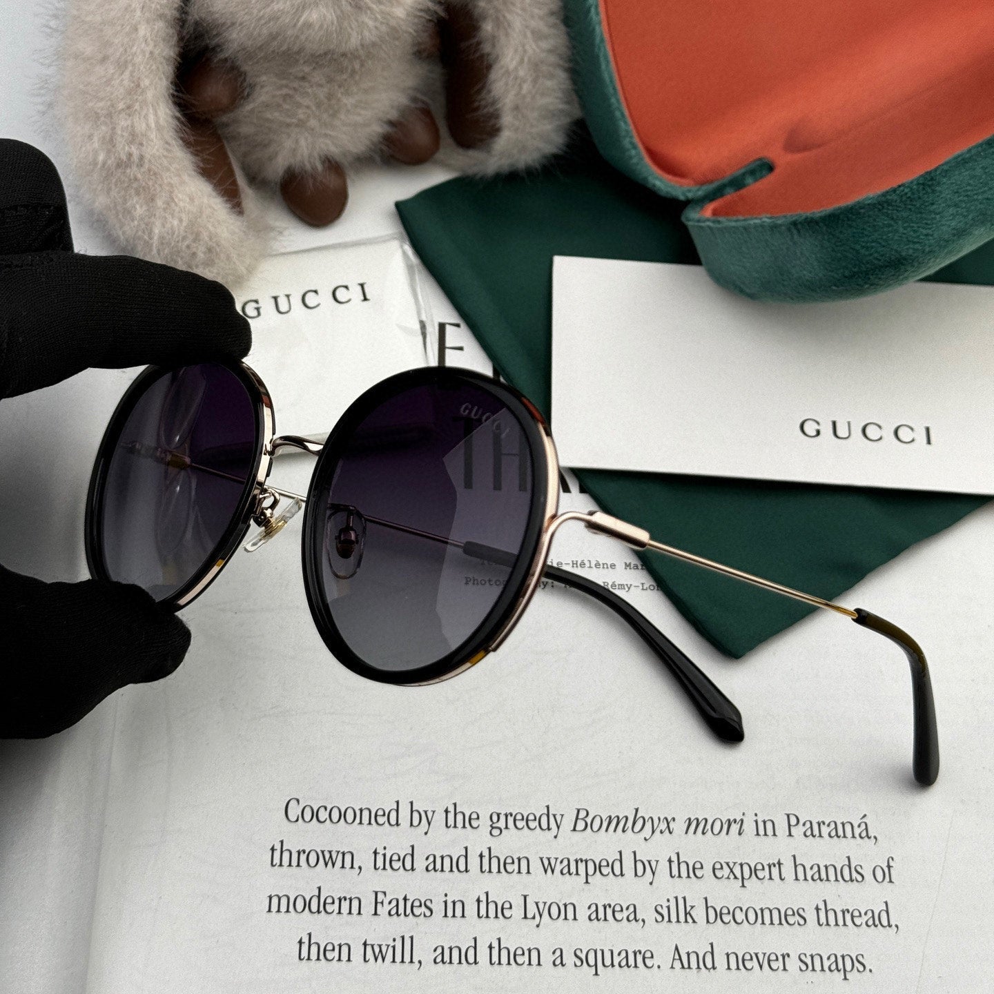 ROUND FRAME SUNGLASSES G0640 IN ACETATE AND METAL - Dark purple