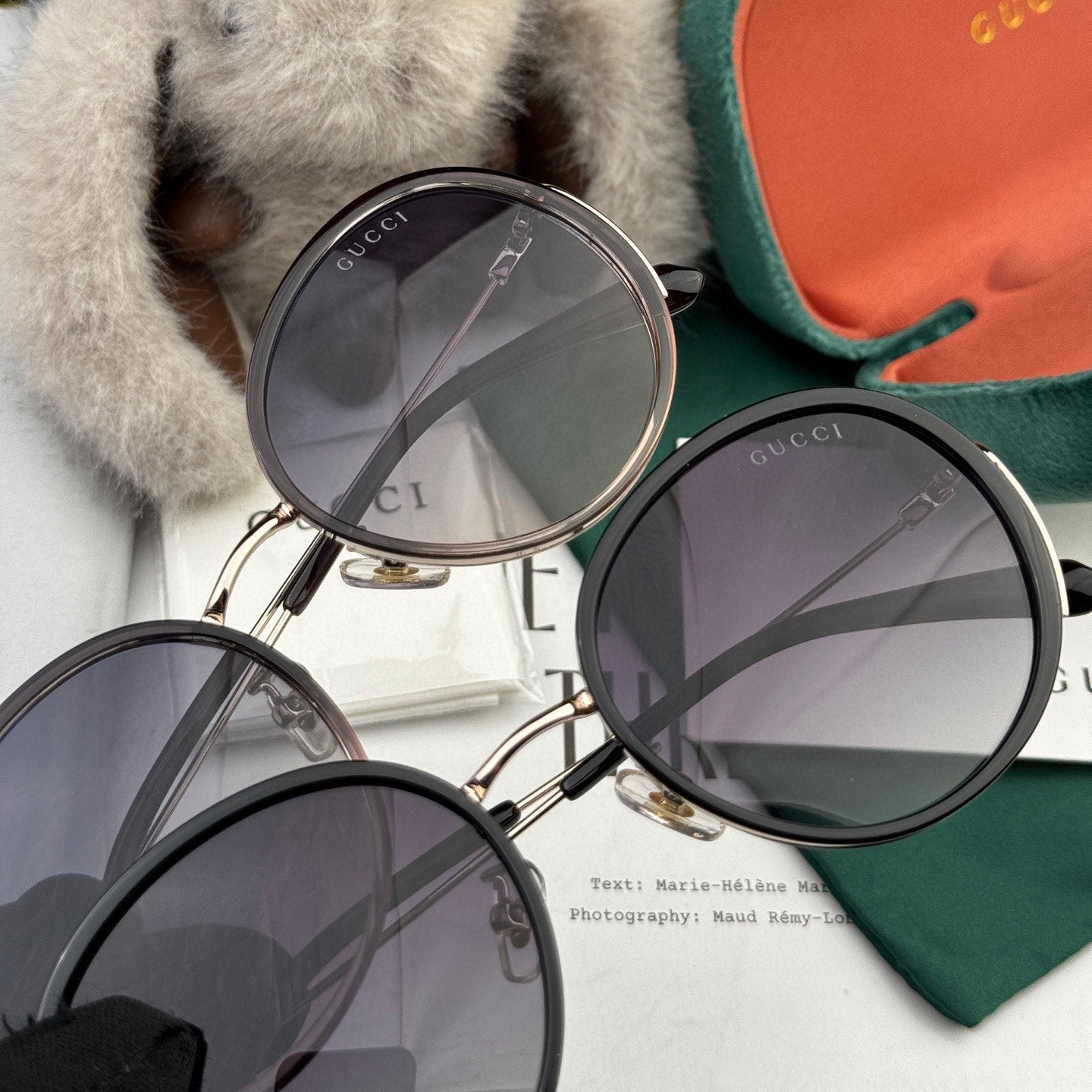 ROUND FRAME SUNGLASSES G0640 IN ACETATE AND METAL - Dark purple
