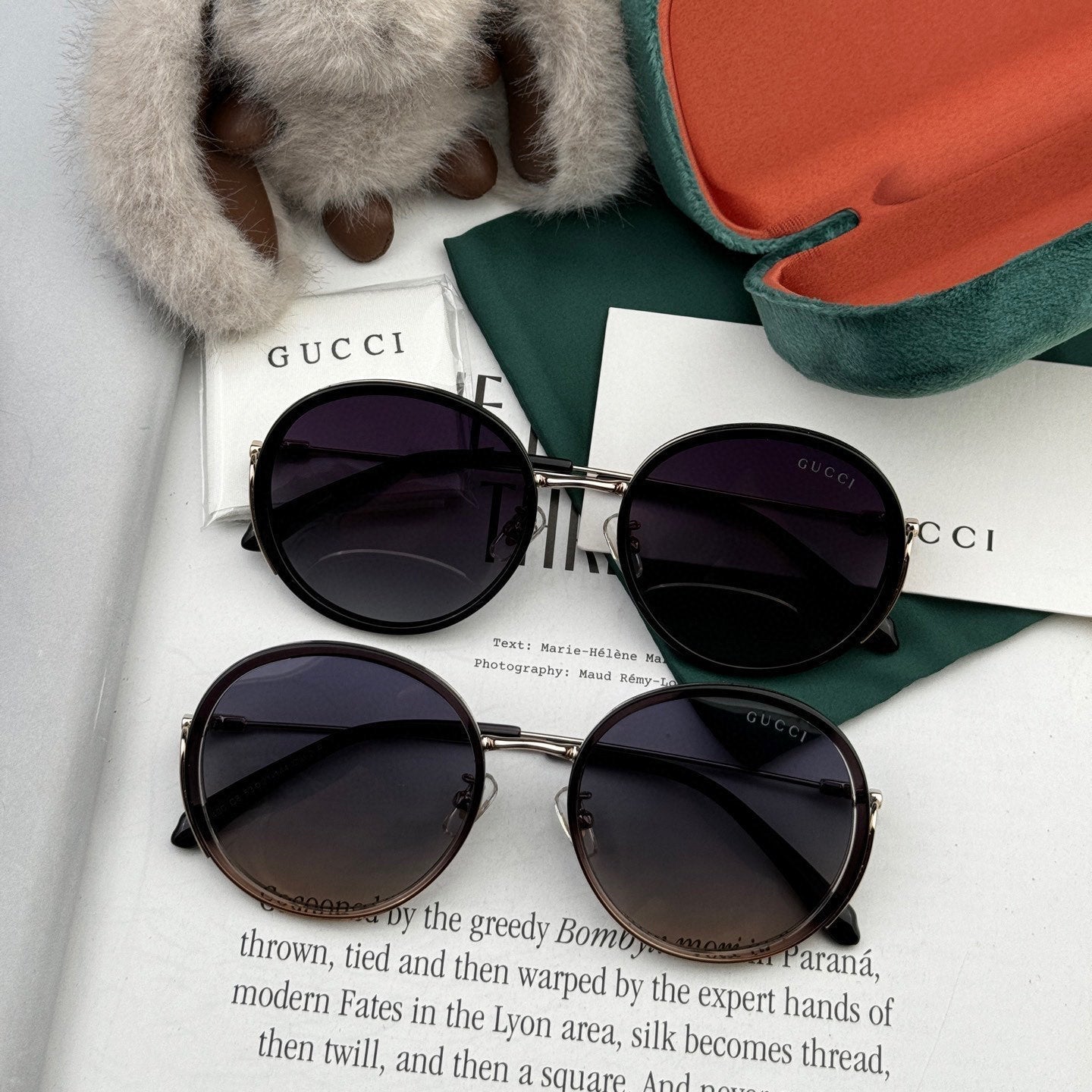 ROUND FRAME SUNGLASSES G0640 IN ACETATE AND METAL - Dark purple