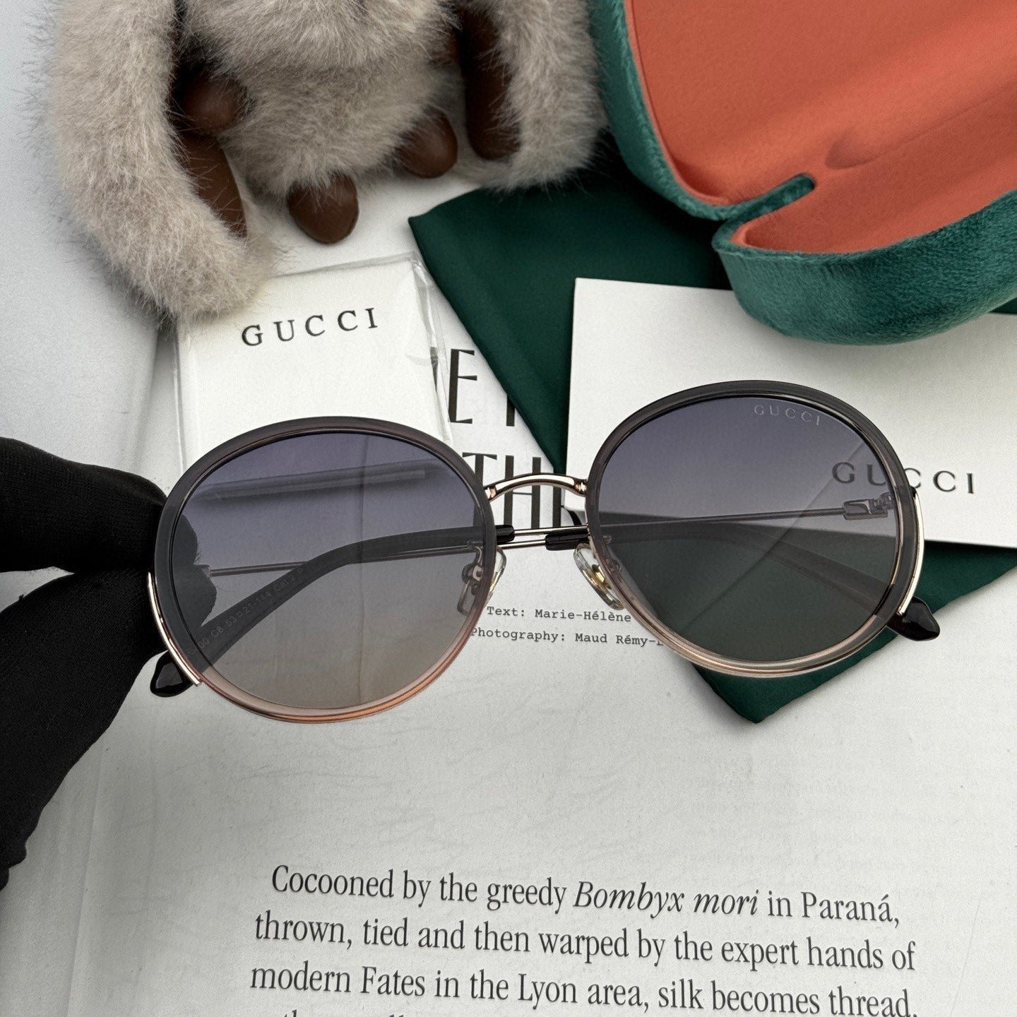 ROUND FRAME SUNGLASSES G0640 IN ACETATE AND METAL - Dark purple