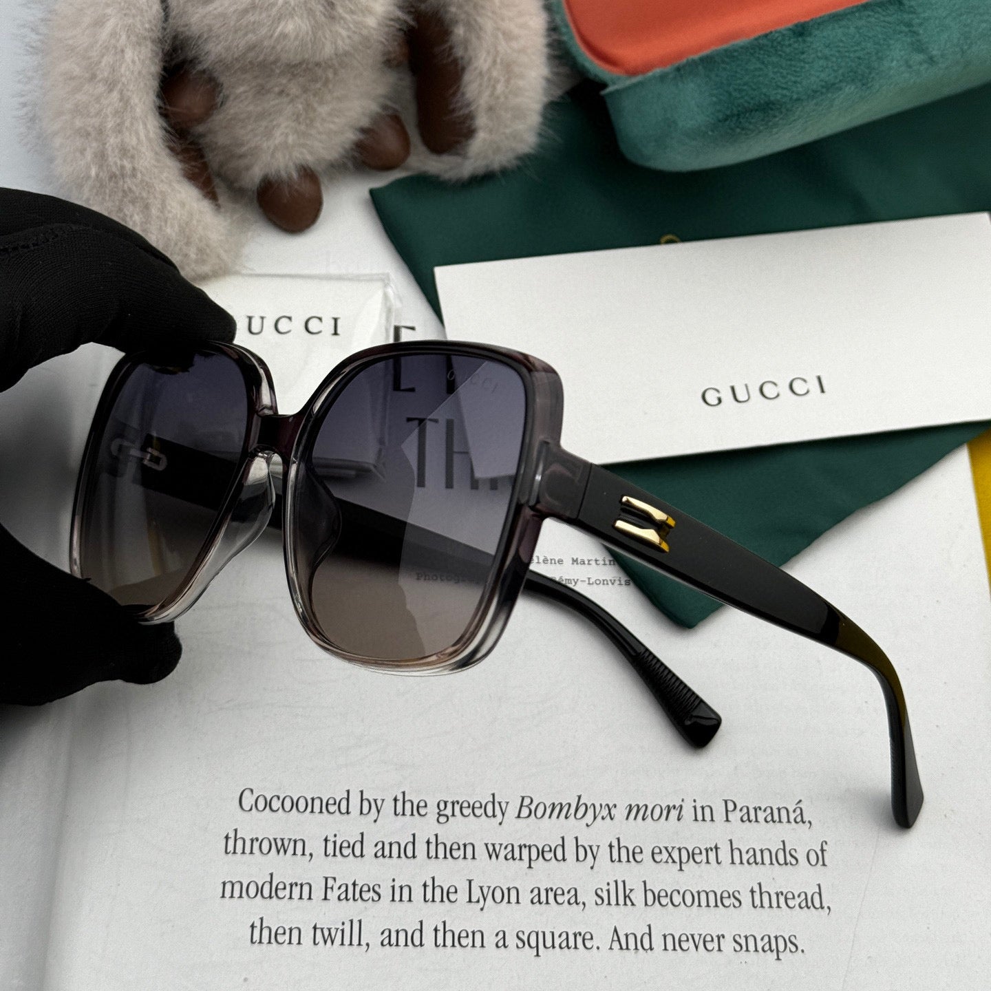 SQUARE FRAME SUNGLASSES G9751 IN ACETATE - Black
