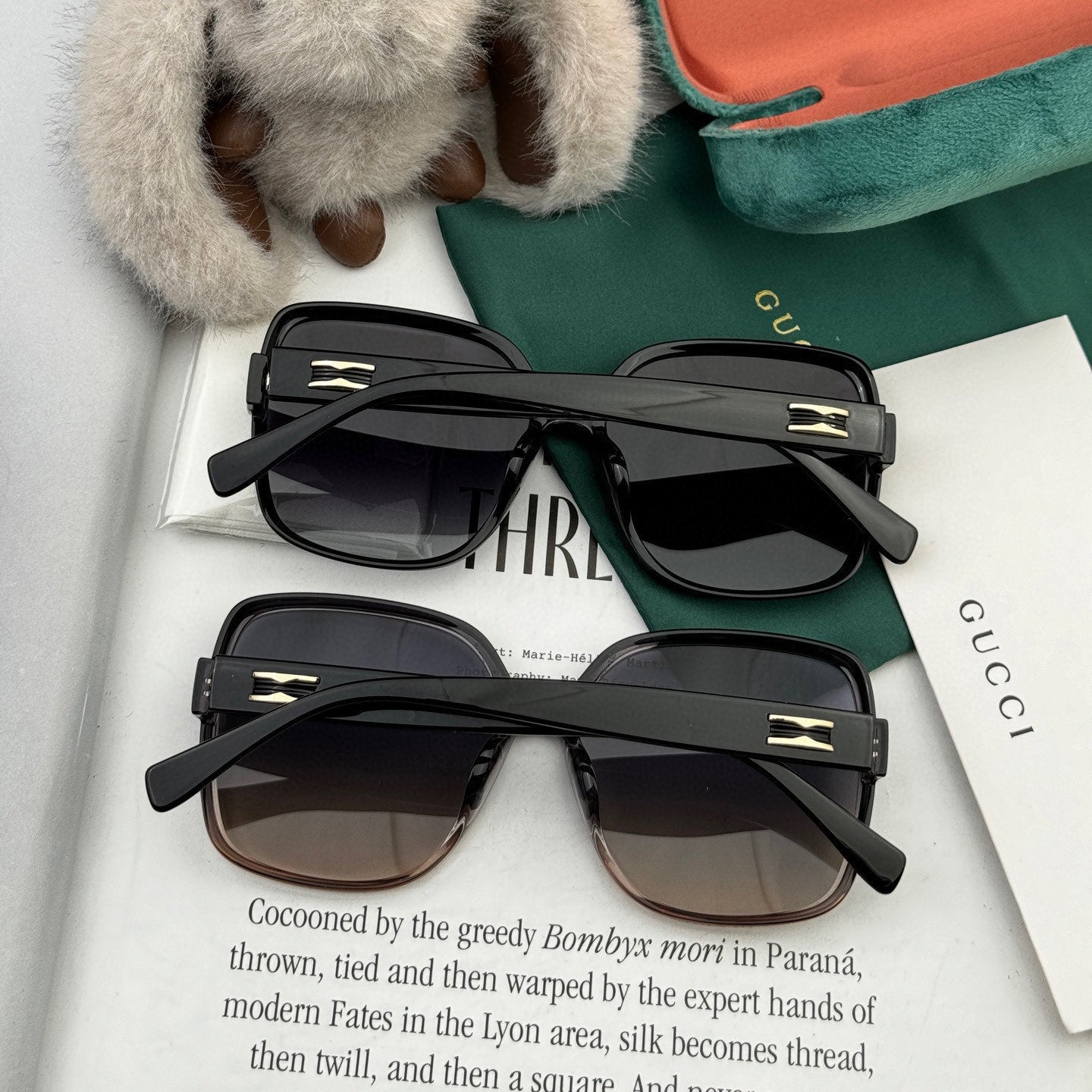 SQUARE FRAME SUNGLASSES G9751 IN ACETATE - Black