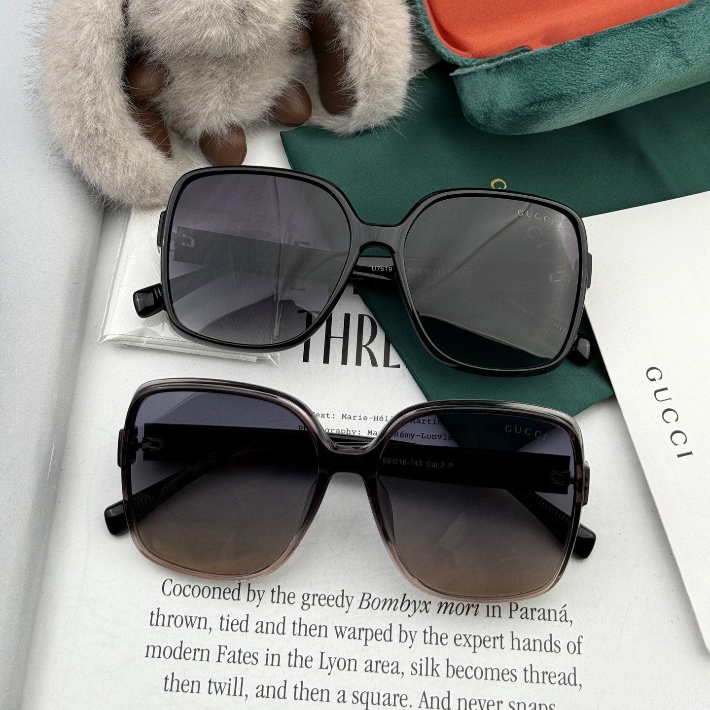 SQUARE FRAME SUNGLASSES G9751 IN ACETATE - Black