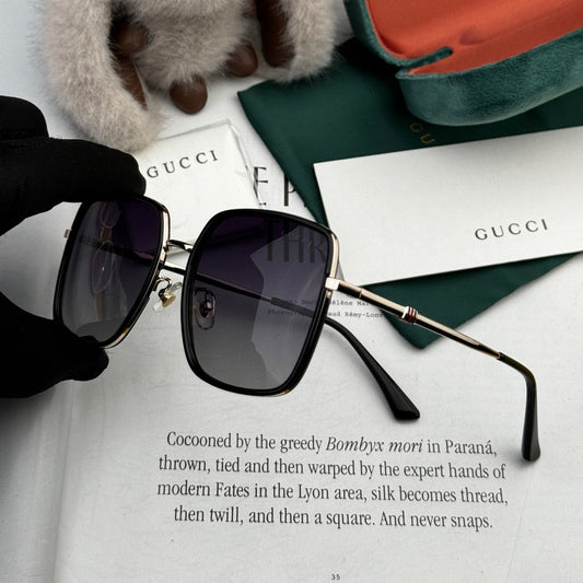 SQUARE FRAME SUNGLASSES G1640 IN METAL - Black
