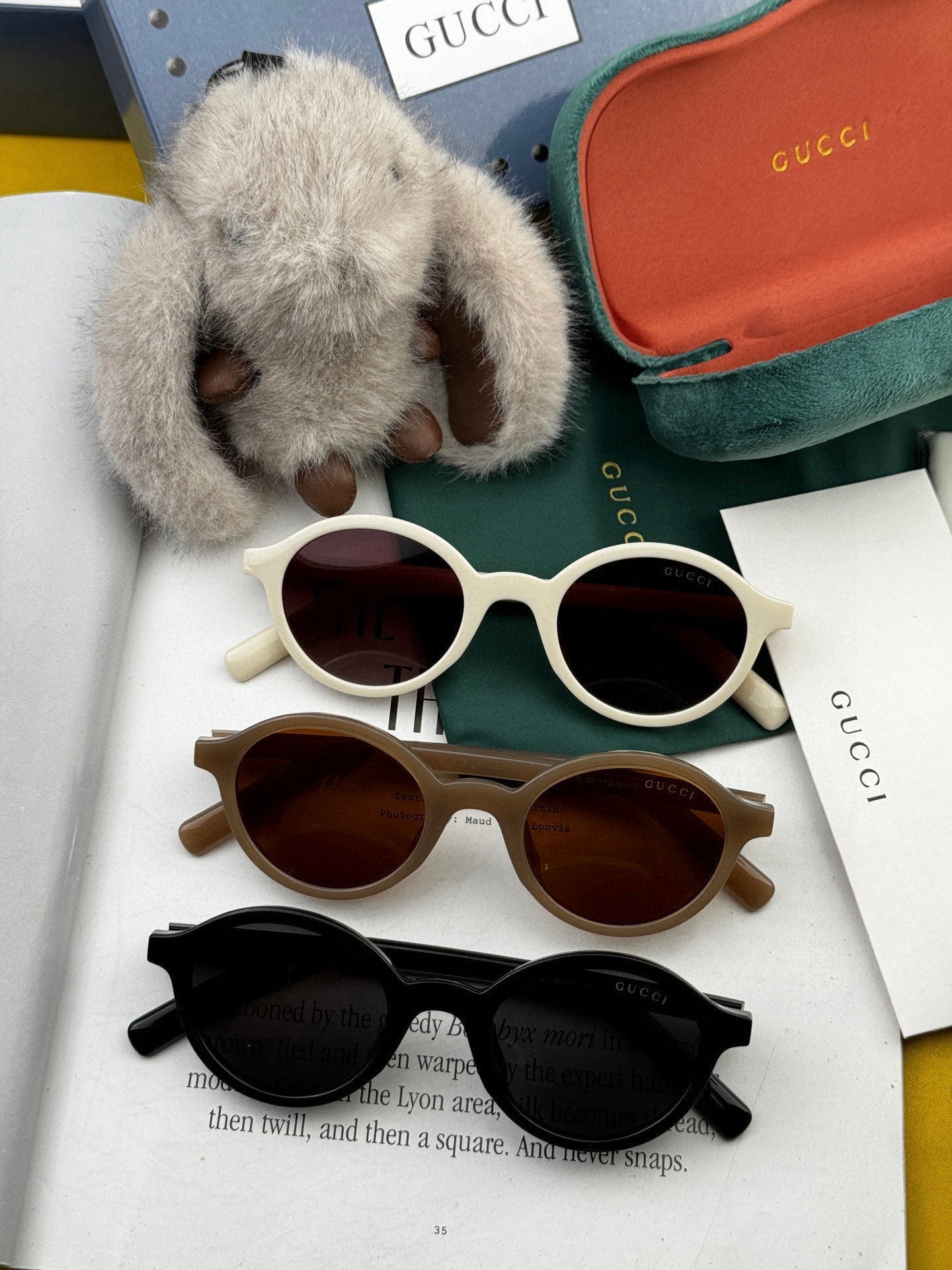 ROUND FRAME SUNGLASSES G6910 IN ACETATE - Black