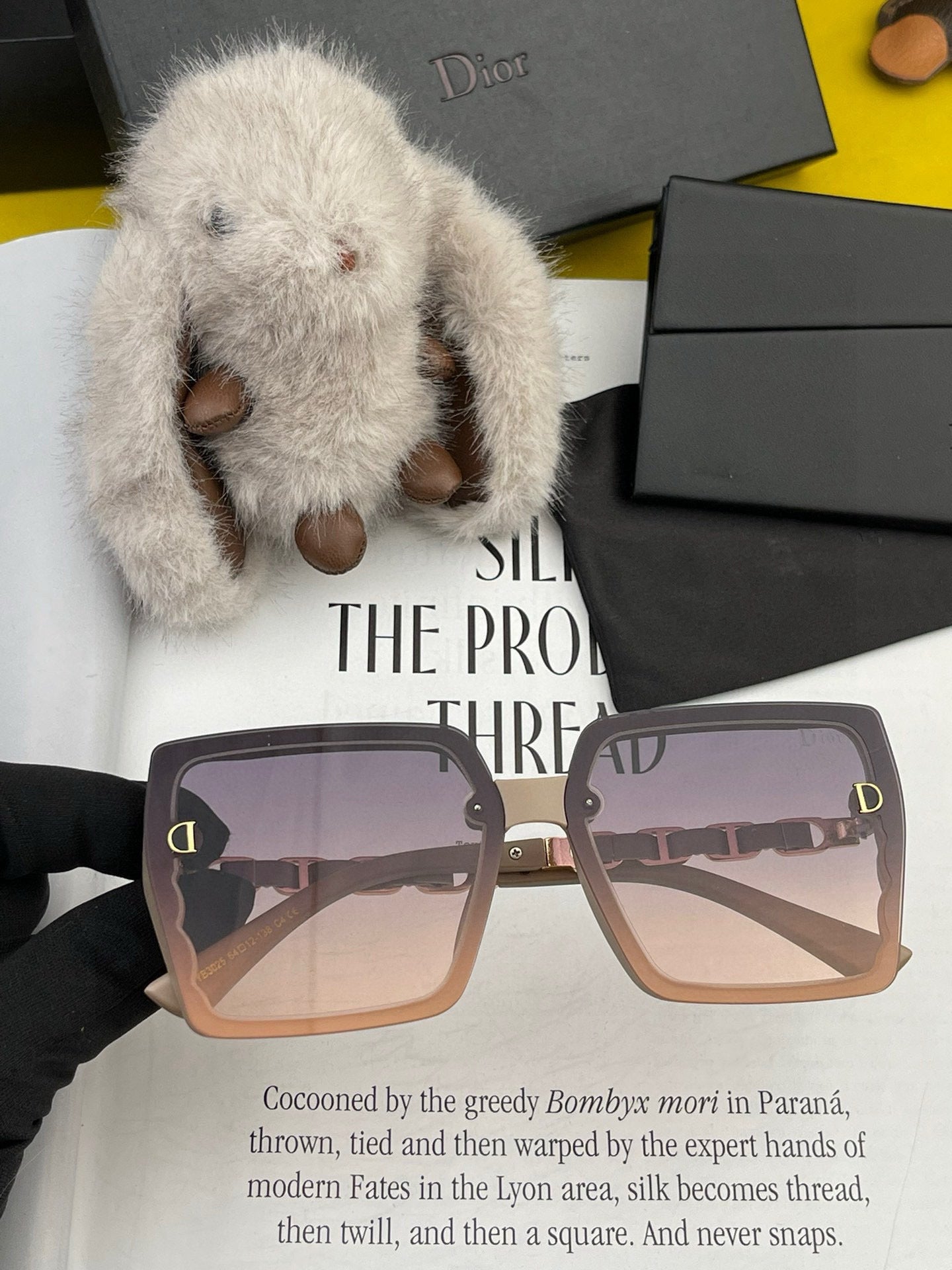 MONTAIGNE SUNGLASS CD5302 IN ACETATE EMBOSSED LOGO - Dark Beige