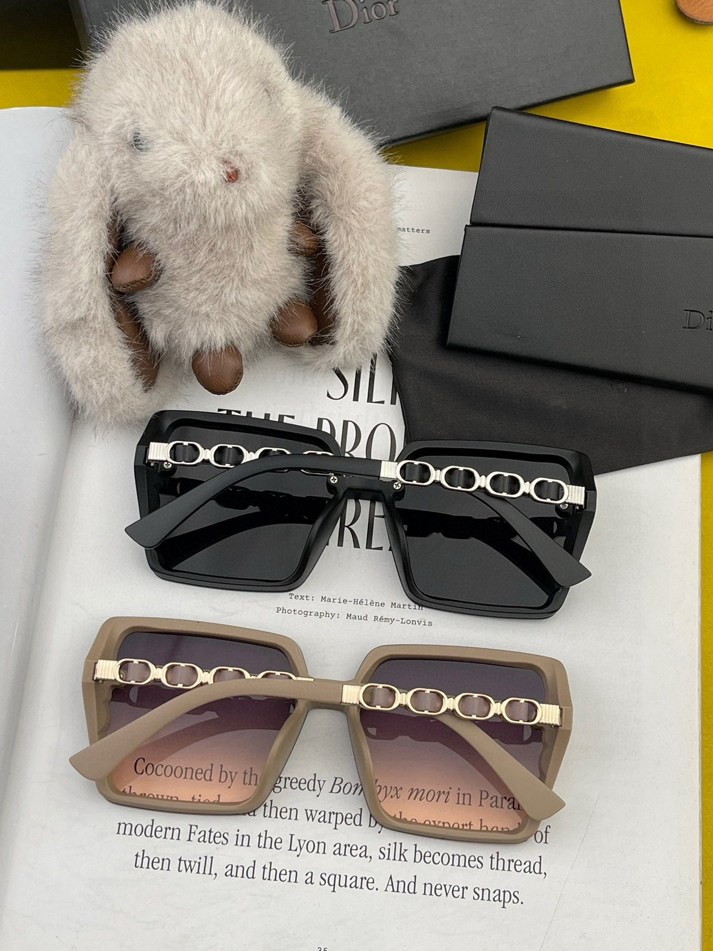 MONTAIGNE SUNGLASS CD5302 IN ACETATE EMBOSSED LOGO - Dark Beige