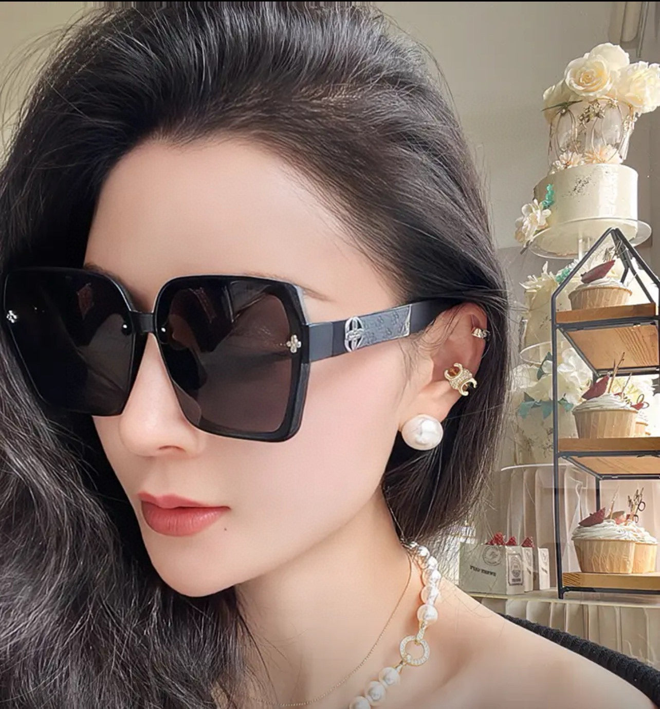 GRAM SQUARE SUNGLASSES L2200 IN ACETATE - Black