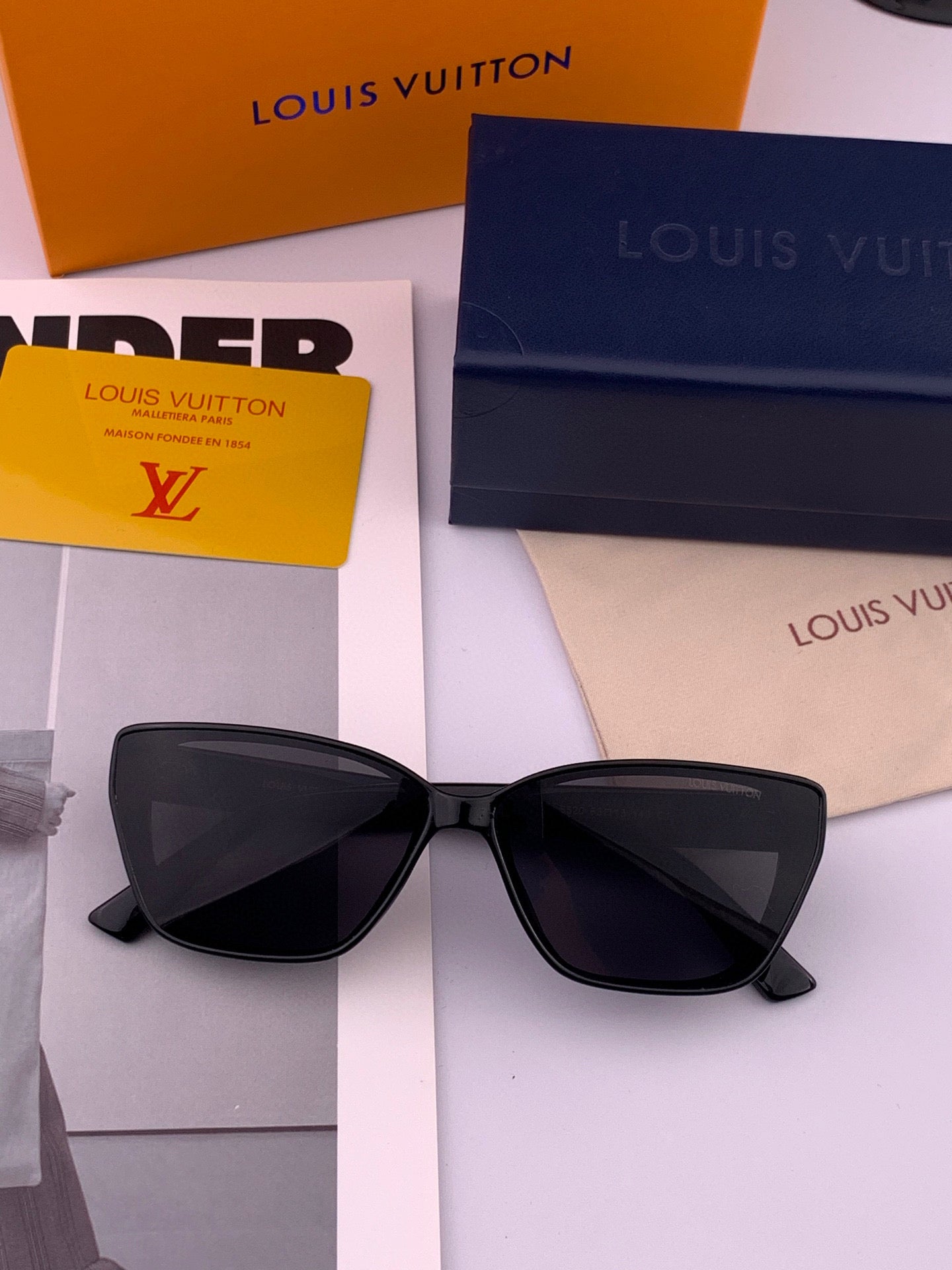 CAT EYE SUNGLASSES L0552 IN ACETATE - Black