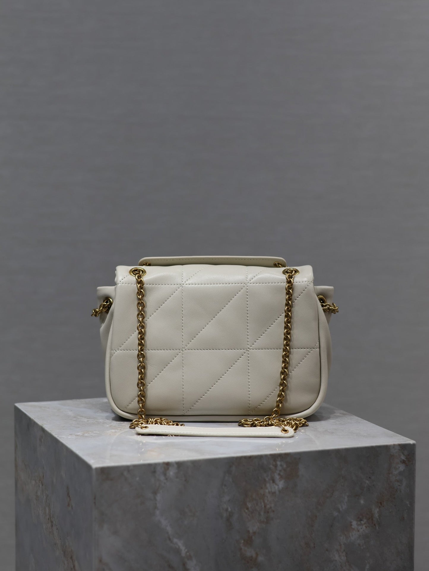 YSL 25S JAMIE MINI 20 IN BLANC VINTAGE LAMBSKIN GOLD HARDWARE